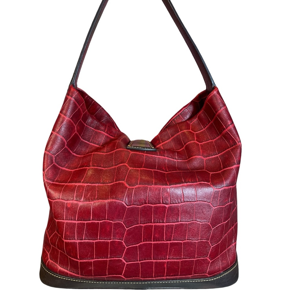 Dooney & Bourke Belvedere Croc-Embossed Hobo Shoulder Bag with Cosmetic Pouch - Picture 4 of 17